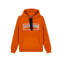 Men Cotton Hoodie Sweatshirt Solid Caramel front view