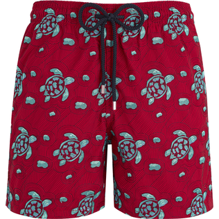 Turtles Jewels Badeshorts mit Stickerei für Herren – Limited Edition Rot Vorderansicht