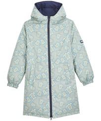 Boys Long Reversible Parka Tortues Hypnotiques Navy front view