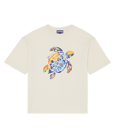 T-shirt large en coton garçon Tortue imprimée Tropical Off-white vue de face