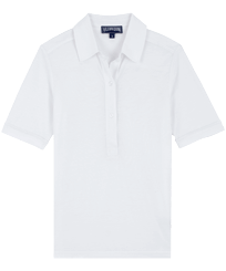 Women Polo Shirt Solid White front view