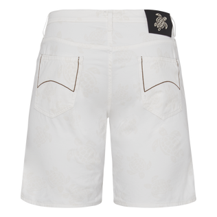 Men 5-Pockets Bermuda Shorts Resin Print Ronde des Tortues Off white back view