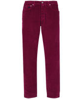 Men 5-Pockets Corduroy Pants 1500 lines Crimson purple front view