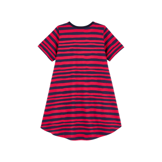 Vestito bambina in cotone biologico Turtles Stripes Ribes vista posteriore