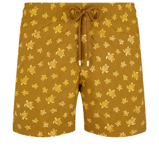 Men Embroidered Swim Shorts Micro Ronde Des Tortues - Limited Edition Bark front view