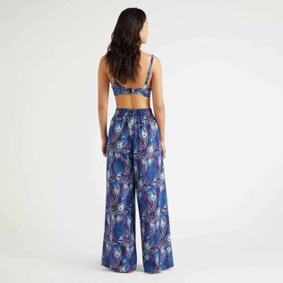 Women Large Silk Cotton Pants Eyes of the wind Midnight back worn view