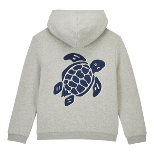 Kapuzenjacke für Jungen mit Schildkröten-Print auf der Rückseite Graumeliert Rückansicht