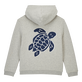 Boys Front Zip Sweatshirt Turtle print at the back view Heather grey back