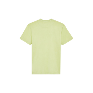 Camiseta de algodón orgánico de color liso natural para hombre Macaroon vista trasera
