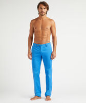 Men Cotton Chino Pants Solid Earthenware front worn view
