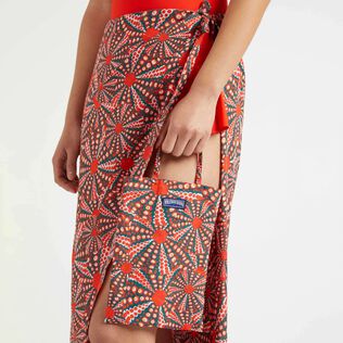 Women Cotton Voile Pareo Oursinades Poppy red details view 2