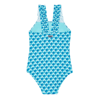 Bañador de una sola pieza con estampado Micro Waves para niña Lazulii blue vista trasera