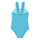 Bañador de una sola pieza con estampado Micro Waves para niña Lazulii blue vista trasera