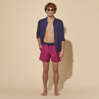 Bañador de lana para hombre Super 120' Morado detalles vista 1