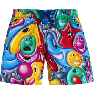 Bañador con estampado Faces In Places para niño - Vilebrequin x Kenny Scharf Multicolores vista frontal