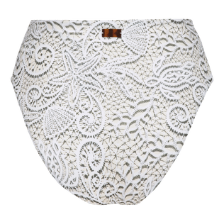 Women High-Waisted Bikini Bottom Dentelles White back view