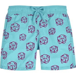 Bañador con estampado Flock Nola para niño - Vilebrequin x John M Armleder Lazulii blue vista frontal