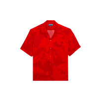 Camisa de bolos de viscosa con estampado Flower Power para hombre Lipstick vista frontal