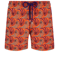 Men Swim Shorts Embroidered 2007 Snails - Limited Edition Guava front view