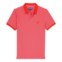 Polo uomo in cotone cangiante tinta unita Papavero vista frontale