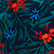Men Stretch Long Swim Trunks Tropical Flowers Navy 