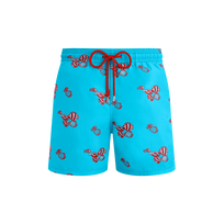 Bañador con bordado Fishy Vibes para hombre Blue topaz vista frontal