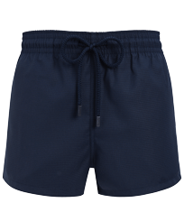 Bañador con estampado Woolen Micro Carreaux para hombre - Vilebrequin x The Woolmark Company Azul marino vista frontal