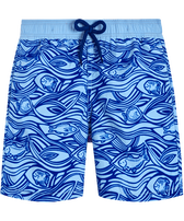 Boys Swim Shorts Flocked Aquarium Flax flower front view