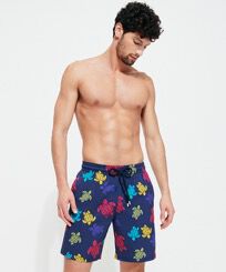 Maillot de bain long stretch homme Ronde Des Tortues Bleu marine vue portée de face