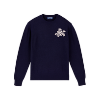 Men Crewneck Cotton Cashmere Sweater Turtle Ink front view