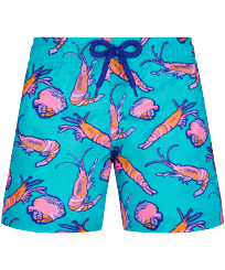 Boys Ultra-light and packable Swim Trunks Crevettes et Poissons Curacao front view