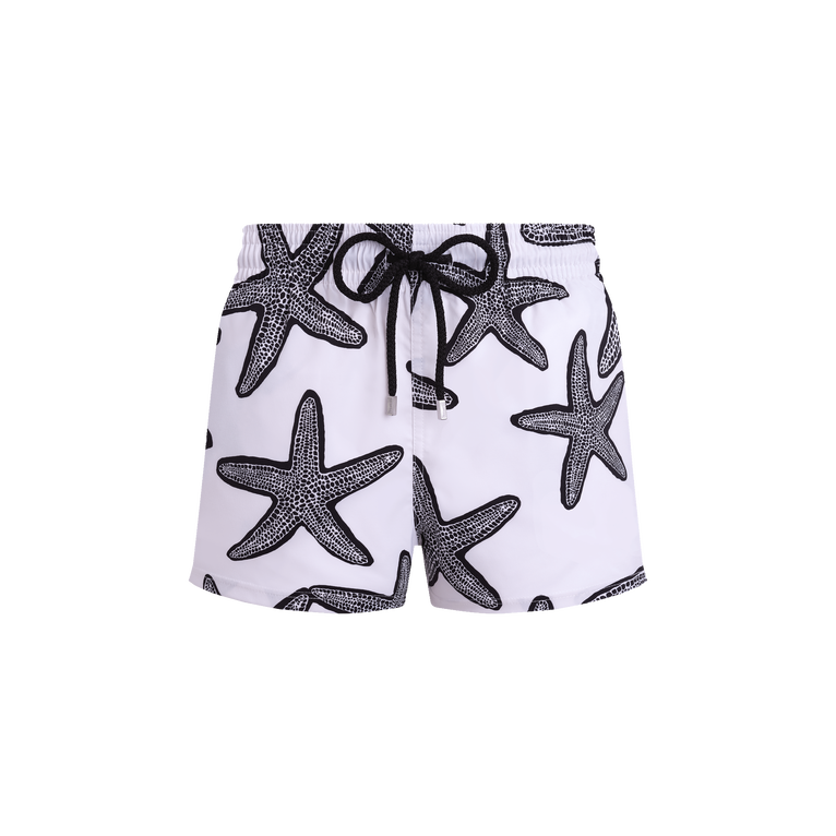 Vilebrequin Men Short Swim Shorts Starlette - Manta - White - Size L