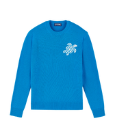 男士 Turtle 羊毛羊绒毛衣 Neon blue 正面图