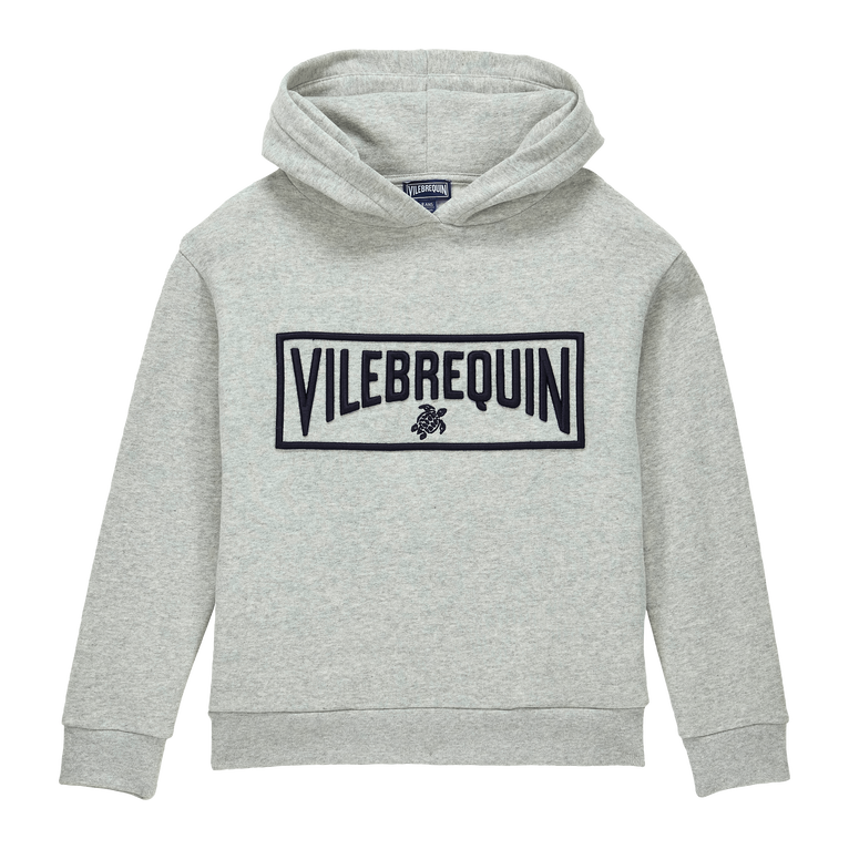 Boys Embroidered Hoodie Sweatshirt Logo 3d - Sweater - Gary - Grey - Size 14 - Vilebrequin