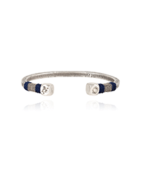 Men silvered Jonc Bracelet - Vilebrequin x Gas Bijoux Navy front view