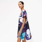 Women Cotton Voile Maxi Dress Envoûtement - Vilebrequin x Deux Femmes Noires Purple blue details view 3