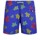 Men Embroidered Swim Trunks Ronde Des Tortues - Limited Edition Purple blue back view