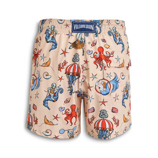 Men Stretch Short Swim Shorts Aqua Circus - Vilebrequin for St. Regis Pink champagne back view