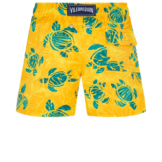 Bañador elástico con estampado Turtles Madrague para niño Yellow vista trasera