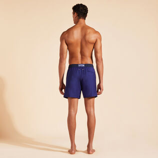 Men Wool Swim Shorts Super 120S Midnight back worn view