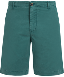 Men Tencel Bermuda Shorts Solid Emerald Vorderansicht
