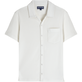 Camisa de bolos lisa en tejido terry unisex Blanco tiza vista frontal