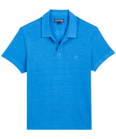 Polo en jersey de lin homme uni Faience vue de face