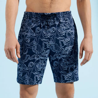 Bermuda en coton homme Poulpes Bicolores Bleu marine vue de détail 1