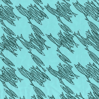 Fish Foot Badeshorts mit Stickerei für Herren – Limitierte Serie Lagune drucken