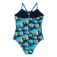 Bañador de una sola pieza con estampado Piranhas para niña Azul marino vista trasera