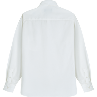 Camicia uomo in velluto tinta unita Off white vista posteriore