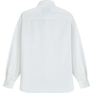 Men Corduroy Shirt Solid Off white back view