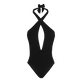 Costume intero donna tinta unita Nero vista frontale