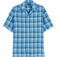 Men Bowling Shirt Checks - Vilebrequin x The Beach Boys Navy front view